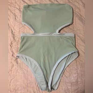 Aerie Retro Style Strapless One Piece Swimsuit